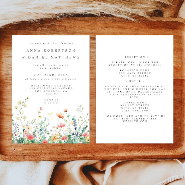 Wildflower Meadow All in One Wedding Invitation (Creator Uploaded)