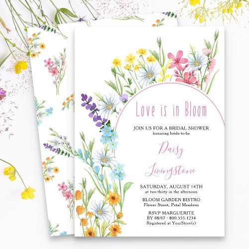 Wildflower Meadow Arch Bridal Shower Invitation