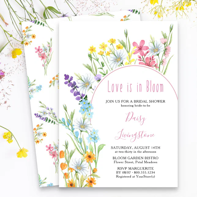 Wildflower Meadow Arch Bridal Shower Invitation | Zazzle