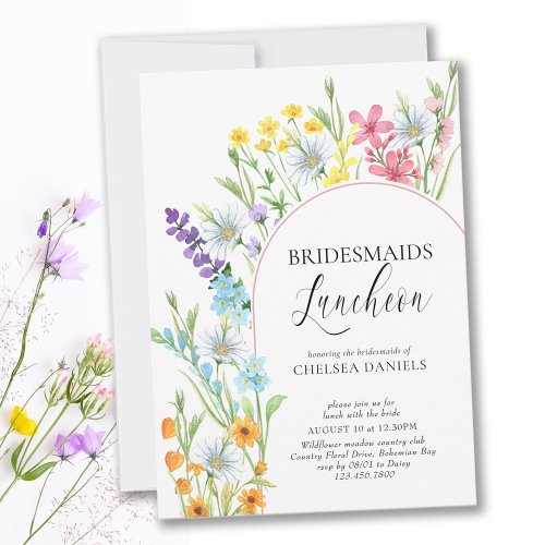Wildflower Meadow Arch Bridesmaids Luncheon Invitation