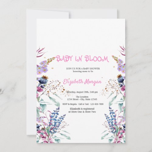 Wildflower Meadow Baby in Bloom  Baby Shower Invitation