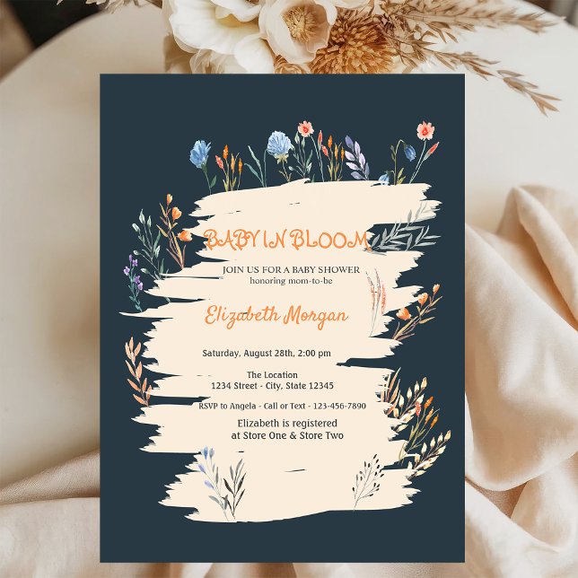 Wildflower Meadow Baby in Bloom Baby Shower Invitation (Creator Uploaded)