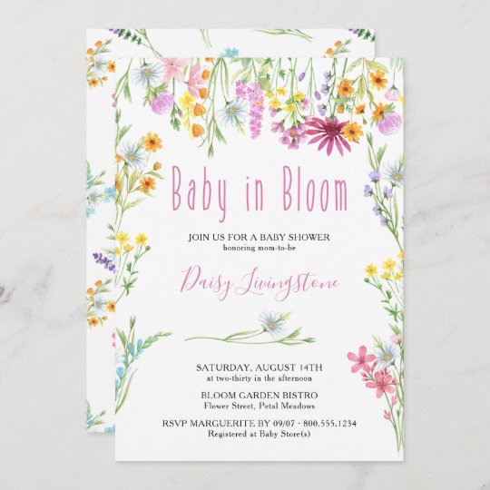 Wildflower Meadow Baby in Bloom Baby Shower Invitation
