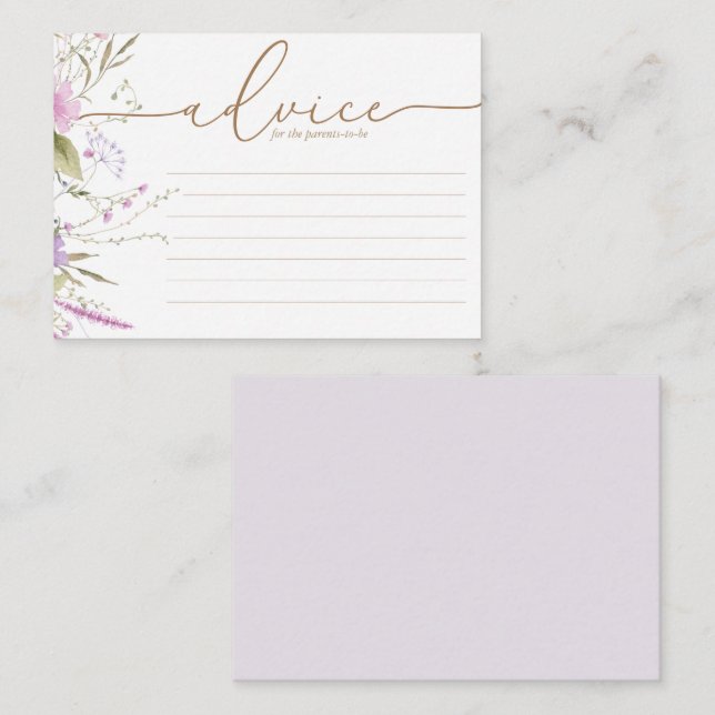 Wildflower Meadow | Baby Shower Advice Card (Front/Back)