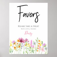 Wildflower Meadow Baby Shower Favors Poster