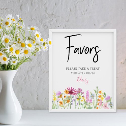 Wildflower Meadow Baby Shower Favors Poster