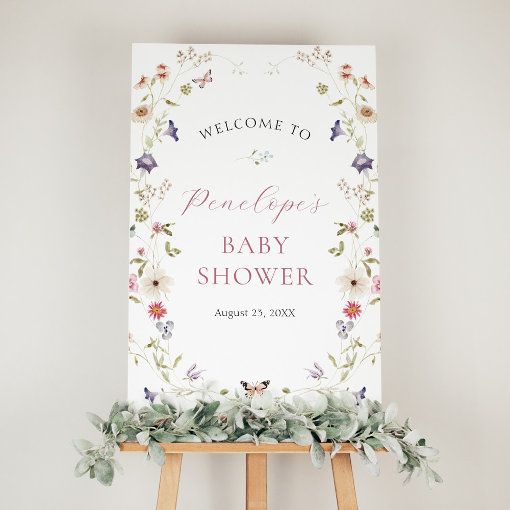 Wildflower Meadow Baby Shower Foam Board Zazzle