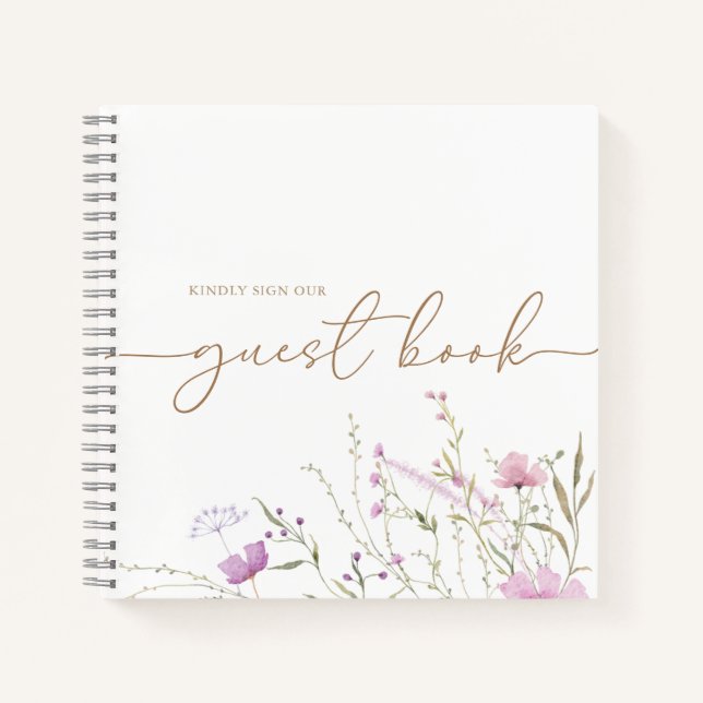 Wildflower Meadow Baby Shower Guest Book (Front)