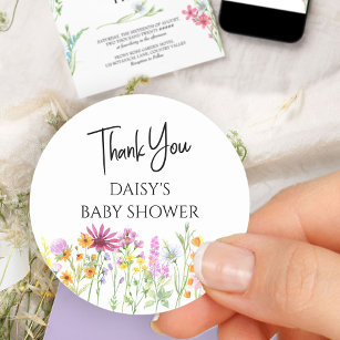 Little Wildflower: Baby Shower for Girl Thank You Stickers - Spring - –  Distinctivs Party