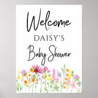 Wildflower Meadow Baby Shower Welcome Poster