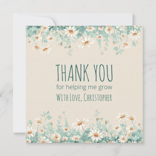 Wildflower Meadow Best Teacher Ever Appreciation Card (Back)