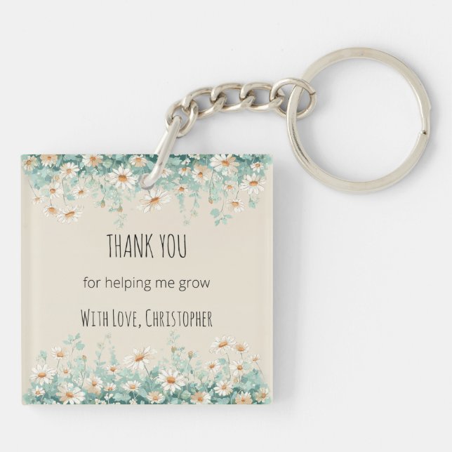 Wildflower Meadow Best Teacher Ever Appreciation Keychain (Back)