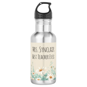 Wildflower Meadow Best Teacher Ever Appreciation Stainless Steel Water Bottle