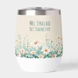 Wildflower Meadow Best Teacher Ever Appreciation Thermal Wine Tumbler