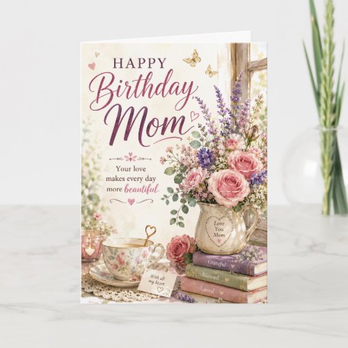 Wildflower Meadow Birthday Card for Mom Blossoms