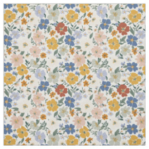 Wildflower Meadow Boho Pattern Fabric