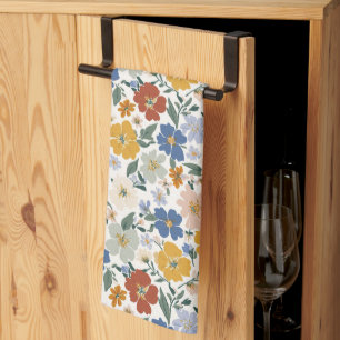 Wildflower Meadow Boho Pattern Kitchen Towel
