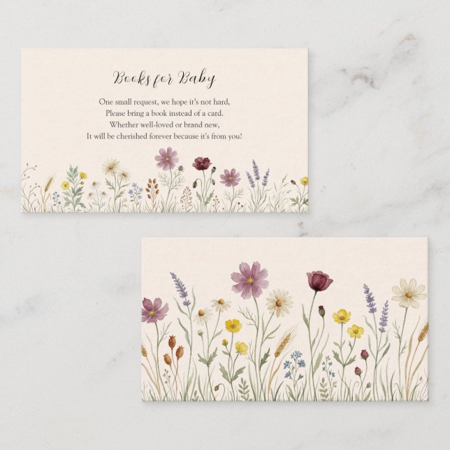 Wildflower Meadow Books for Baby Request Card (Front/Back)
