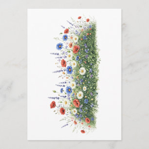 Wildflower meadow botanical garden flowers invitation