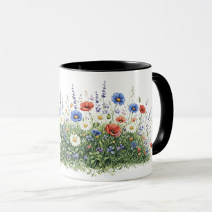 Wildflower meadow botanical garden flowers mug