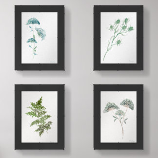 Wildflower Meadow Botanical Watercolor Print Set 