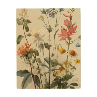 Wildflower Meadow Bouquet Wood Wall Art