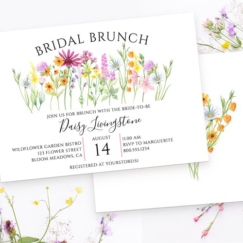 Wildflower Meadow Bridal Brunch Invitation