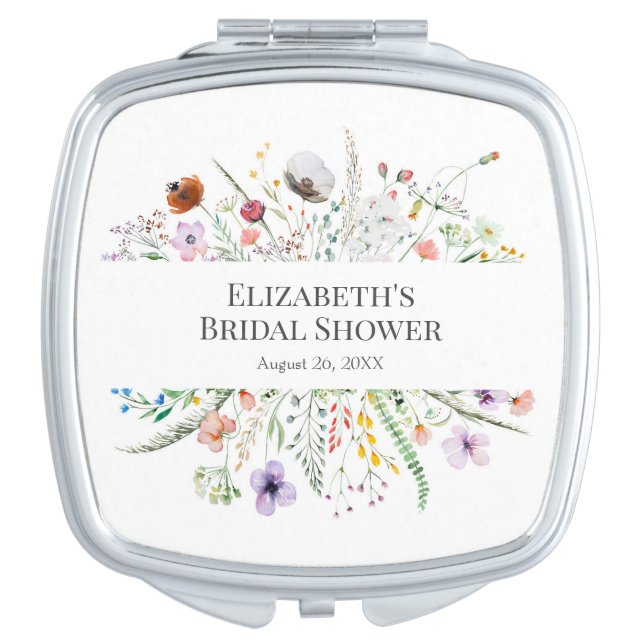 Wildflower Meadow Bridal Shower  Compact Mirror (Front)