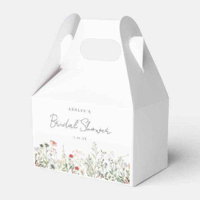 Wildflower Meadow Bridal Shower Favor Boxes (Front Side)