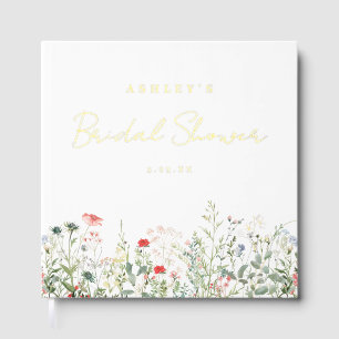 Wildflower Meadow Bridal Shower Foil Guest Book