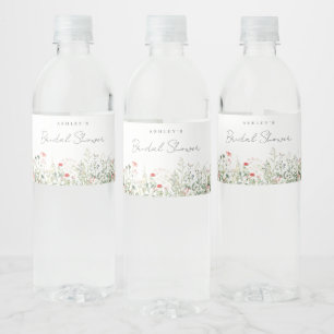 Wildflower Meadow Bridal Shower Water Bottle Label