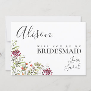 Wildflower Meadow Bridesmaid Proposal Card