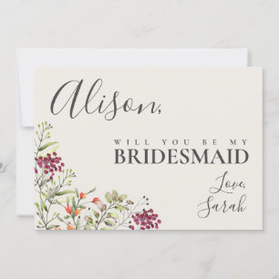 Wildflower Meadow Bridesmaid Proposal Card