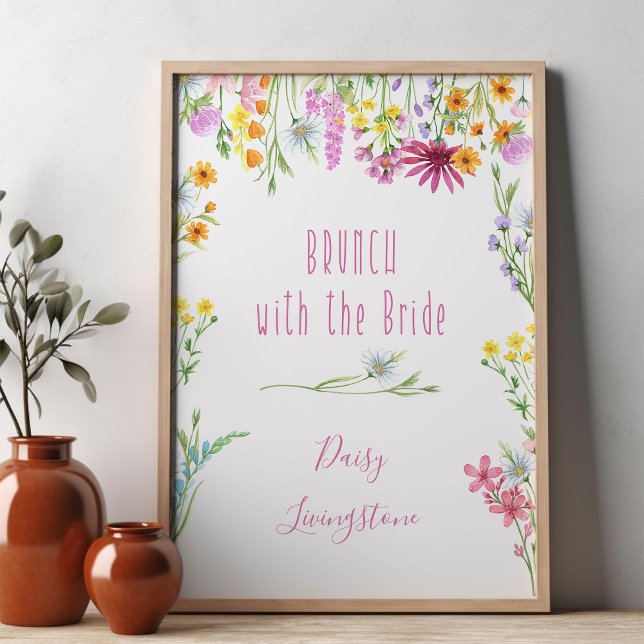 Wildflower Meadow Brunch with the Bride Welcome Poster (Brunch with the Bride welcome poster from Wildflower Meadow collection by Darling & May)