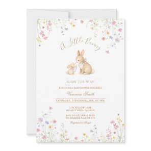 Wildflower Meadow Bunny Baby Shower Invitation