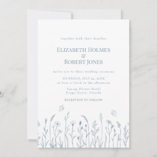 Wildflower Meadow Butterflies Wedding Invitation