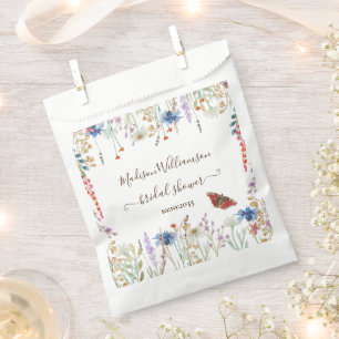 Wildflower Meadow Butterfly Bridal Shower Favor Bag