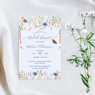 Wildflower Meadow & Butterfly  Bridal Shower Invitation