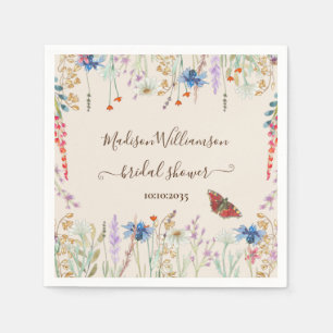 Wildflower Meadow Butterfly Bridal Shower Napkins