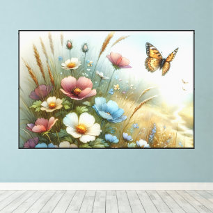 Wildflower Meadow Butterfly Garden Canvas Print
