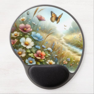 Wildflower Meadow Butterfly Garden Gel Mouse Pad