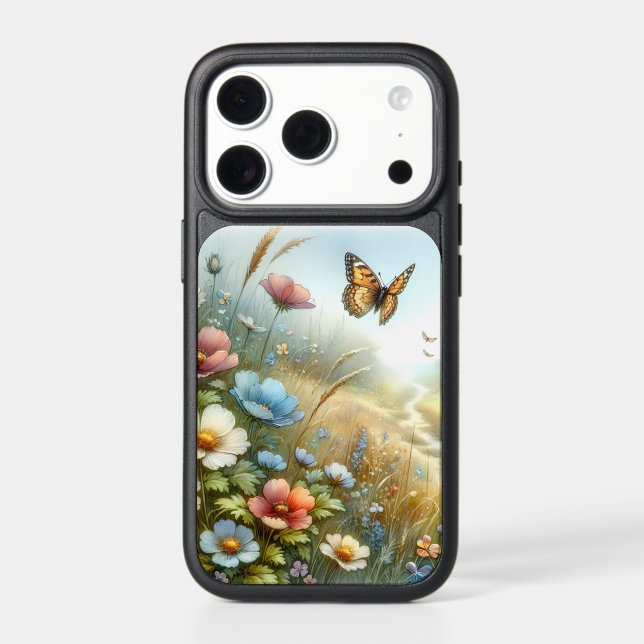 Wildflower Meadow Butterfly Garden Otterbox iPhone Case (Back)
