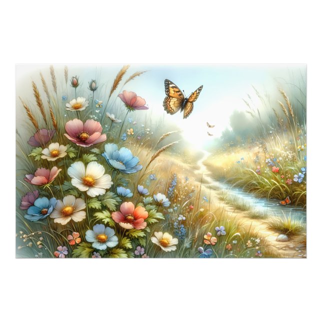 Wildflower Meadow Butterfly Garden Photo Print (Front)
