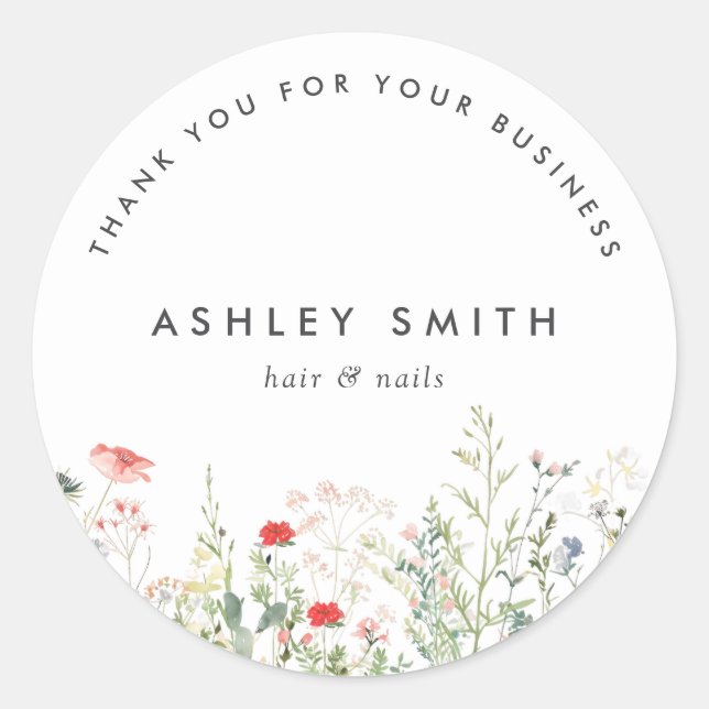 Wildflower Meadow Classic Round Sticker (Front)