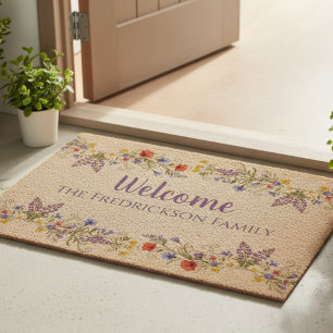 Wildflower Meadow Family Housewarming Fiber Doormat