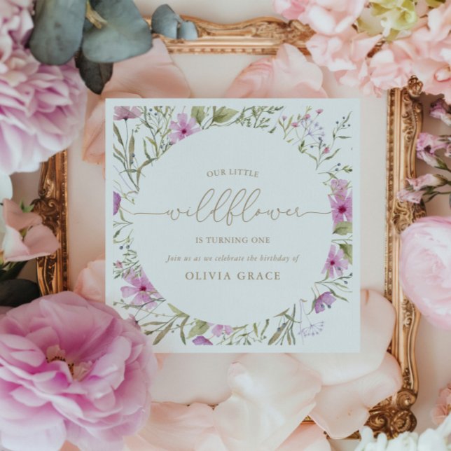 Wildflower Meadow | First Birthday Party Napkins (Creator Uploaded)