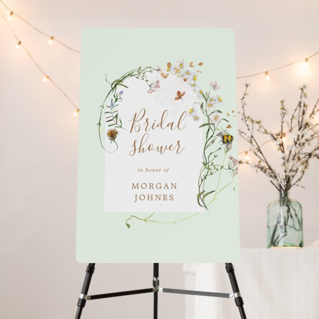 wildflower meadow floral bridal shower foam board (In Situ (Stand))