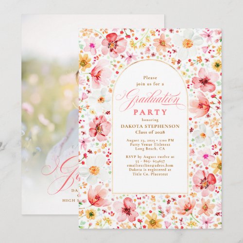 Wildflower Meadow Floral Elegant Garden Graduation