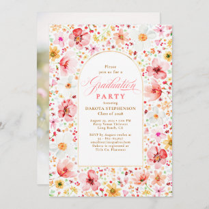 Wildflower Meadow Floral Elegant Garden Graduation Invitation