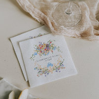 Wildflower Meadow | Floral Wedding Crest  Napkins